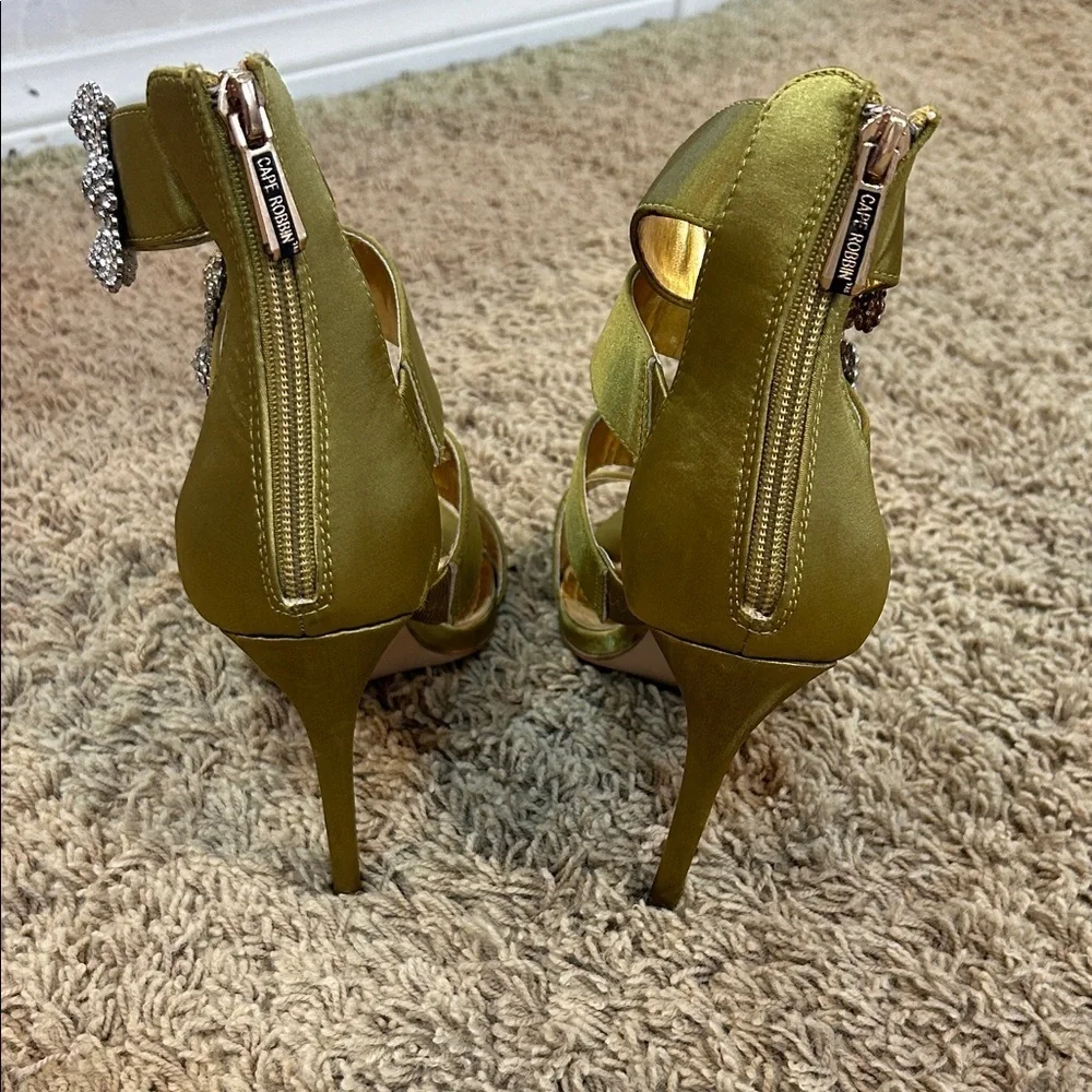 Cape Robbin Olive Green Embellished Heels in Size 7.5